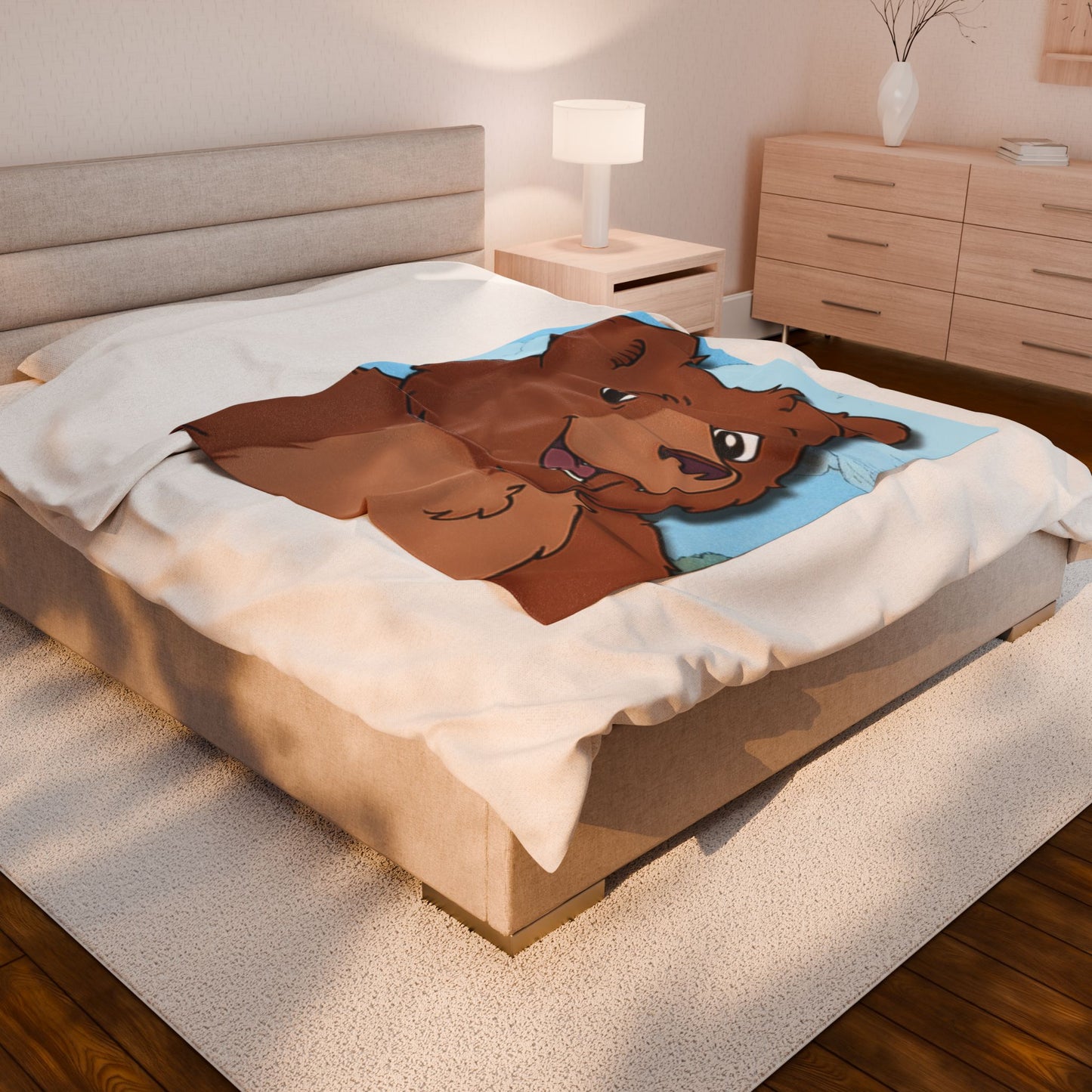 Cozy Little Bear Plush Blanket